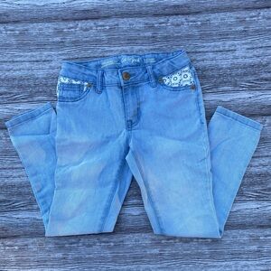 Cat & Jack Light Blue Skinny Jeans with Lace Detail